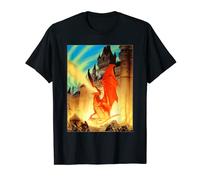 Château de Bataille de Magicien Dragon Respire Rouge T-Shirt