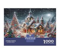 Château de Bonbons de Noël 1000 Pièces Coffret Puzzle Puzzle Premium Carton Solide - DIY Familial Trop Amusant, Belle Déco, Cadeau D’Anniversaire pour Adultes Et Enfants 70x50cm/1000pcs