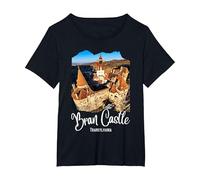 Château de Bran Roumanie Château de Bran T-Shirt, Femme Grandes Tailles, Noir, 1X