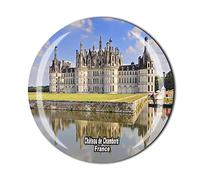 Château de Chambord - Aimant de réfrigérateur - Souvenir touristique - Cadeau - Collection - Cristal - Magnétique