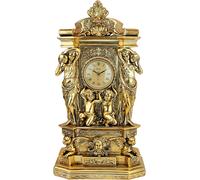 Château De Chambord Horloge De Tablette De Cheminée Décor Classique, 51 Cm, Polyrésine, Or