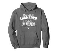 Chateau de Chambord Val de Loire Francia Depuis 1519 Sweat à Capuche, Unisexe pour Adultes, Asphalte, S