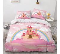 Chateau De Conte De F¿¿Es Housse De Couette X Imprim¿¿ D Mignon Rose Parure De Lit Personnes Ado Fille Enfants Microfibre Literie Pi¿¿Ces Avec Fermetur