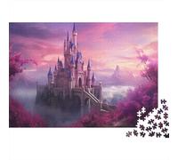 Château de Conte de fées Puzzle 1000 Pièces Educa Jouet en Bois Jeu D'Intelligence Décoration Intérieure Pays des Merveilles Rose Violet Jeu Éducatif Adultes & Enfants des 14 Ans 1000pcs (75x50cm)