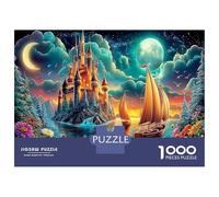Château de Conte de fées Puzzles 1000 Pièces Côte forestière pour Couples Anti-Stress Divertissement Familial Cadeau De Noël 38x26cm/1000pcs