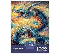 Château de Dragon 1000 Pièces Carton Recyclé Dragon Arc-en-Ciel Puzzle, Décompression Éducative, Cadeau Personnalisé, Décor Mural & Activité Vacances Famille 38x26cm/1000pcs