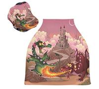 Château De Dragon De Feu Housse de Canopée pour Poussette,Siège de Voiture pour Bébé Dais Siège Auto Couverture D'Allaitement Pare-Soleil Respirant Extensible pour Bébé