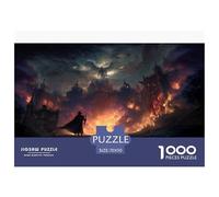 Château de Feu Puzzles 1000 Pièces Jeu De Défi Jouet Adultes Et Plus De 12 Ans Apocalypse Jeu De Puzzle Défi ÉduChatif Stimulation Cérébrale Cadeau Décoration Maison 70x50cm/1000pcs