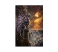 Château de la cascade du dragon noir Tableau sur Toile, Coin Canape