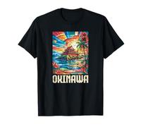 Château de l'île d'Okinawa, Japon, Kanji, Anime, Otaku, Souvenir T-Shirt