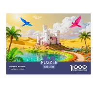 Château de l'Oasis du Désert Puzzle en Bois Imperméable Puzzles De 1000 Pièces pour Adultes Défi Et Casse-tête De Décoration pour La Maison
