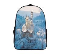château de neige mode sac à dos à la mode et durable sac scolaire de voyage 2 compartiment pour adolescent scène de neige fantastique imprimé 3d sac à dos-16,garcon fille pour les voyages affaires