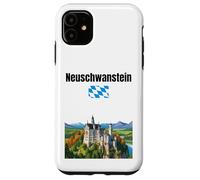Château de Neuschwanstein souvenir voyage Allemagne drapeau bavarois Coque pour iPhone 11