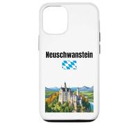 Château de Neuschwanstein souvenir voyage Allemagne drapeau bavarois Coque pour iPhone 12/12 Pro