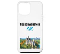 Château de Neuschwanstein souvenir voyage Allemagne drapeau bavarois Coque pour iPhone 12 Pro Max