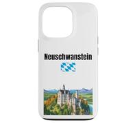 Château de Neuschwanstein souvenir voyage Allemagne drapeau bavarois Coque pour iPhone 13 Pro