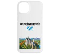 Château de Neuschwanstein souvenir voyage Allemagne drapeau bavarois Coque pour iPhone 14 Plus