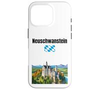 Château de Neuschwanstein souvenir voyage Allemagne drapeau bavarois Coque pour iPhone 16 Pro