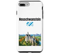 Château de Neuschwanstein souvenir voyage Allemagne drapeau bavarois Coque pour iPhone 7 Plus/8 Plus