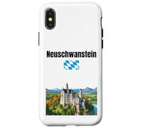Château de Neuschwanstein souvenir voyage Allemagne drapeau bavarois Coque pour iPhone X/XS