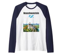 Château de Neuschwanstein souvenir voyage Allemagne drapeau bavarois Manche Raglan