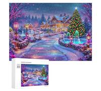 Château de Noël Puzzle 300 Pièces Challenge 3D Vacances de Noël Jeu D'Intelligence Éducatif pour Famille Relaxation Artistique Qualité Supérieure Décoration 300 PCS