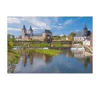 Château de Rochlitz avec la rivière Zwickauer Mulde, Moulin, Rochlitz, Saxe，Adultes Puzzle 1000 Pièces pour Adolescents Adultes Jeux De Casse-tête Amusants Puzzle en Bois（75x50cm）-AA33