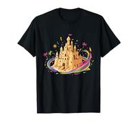 Château de Sable Magique Arc-en-Ciel Scène de Plage d'été T-Shirt