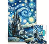 Château de Van Go Nuit Étoilée Puzzle de 1000 pièces pour Adultes Jeu Intelligent Anti-Stress Modèle à Assembler Surprise de Noël 50x75cm