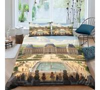 Château de Versailles Pour Adultes Et Enfants Housses De Couettes Housse De Couette 3D Imprimé Dessin animé Microfibr E Avec Fermeture À Glissière Avec Taies Parure De Lit 3 Pièces Double（200x200cm）