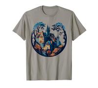 Château de Ville médiévale Architecture Vintage Design rétro T-Shirt