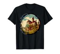 Château de Ville médiévale Design Vintage rétro Architecture T-Shirt