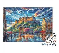 Château d'Édimbourg Puzzle 1000 Pièces, Puzzles Difficiles, Adaptés Aux Adultes Et Aux Enfants, Jeu De Défi Intellectuel 70x50cm/1000pcs