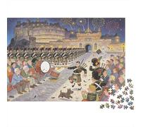 Château d'Édimbourg Tattoo Piper's Spill Puzzle en Bois Imperméable Puzzles De 1000 Pièces pour Adultes Défi Et Casse-tête Jeux De Stimulants