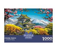 Château des cerisiers du Fuji Puzzle 1000 Pièces Difficile pour Adults Adolescents Et Enfants Puzzles, Jeu De Défi Intellectuel 38x26cm/1000pcs