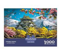 Château des cerisiers du Fuji Puzzle 1000 Pièces, Difficile Puzzles pour Adults Enfant Puzzle Difficiles, Jeu De Défi Intellectuel 70x50cm/1000pcs