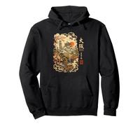 Château d'Osaka Cherry Blosom Japon Ukiyo-e Japonais Kanji Sweat à Capuche