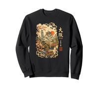 Château d'Osaka Cherry Blosom Japon Ukiyo-e Japonais Kanji Sweatshirt