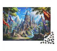 Château Drapeaux Nature Puzzle, 1000 Pièces Jeu D'intérieur Adulte | 52x38cm Papier, Passe-temps Intellectuel, Cadeau D'anniversaire, Amateurs De Relaxation, Finition Surface Lisse