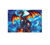Château du Dragon Fantaisie- Puzzle 1000 éléments - Art Déco, Voyages, Paysage, Divertissement Créatif, Jeu, Puzzle Classiques pour Les Adultes et pour Les Enfants 12+ 26x38cm
