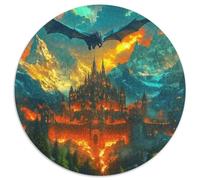 Château du rêvePuzzle en Bois 1000 Pièce pour Adultes Et Enfants Rond Dragon du malJouet Puzzle À Défi Créatif Stimulant1000pcs (67.5x67.5cm)