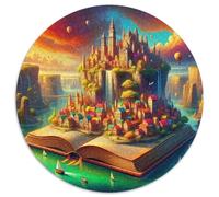 Château du rêvePuzzle en Bois 1000 Pièce pour Adultes Rond Monde de fantaisieDécorations Familiales À Défi Créatif1000pcs (67.5x67.5cm)