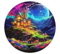 Château du rêvePuzzle en Bois 1000 Pièces pour Adultes Et Enfants Rond Monde de fantaisieCadeau De Jouets À Défi Créatif1000pcs (67.5x67.5cm)