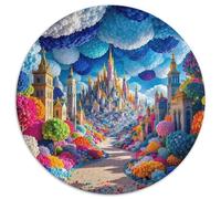 Château du rêvePuzzle en Bois 1000 Pièces pour Adultes Rond Monde de fantaisieJouet Puzzle À Défi Créatif1000pcs (67.5x67.5cm)