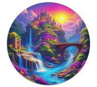 Château du rêvePuzzle en Bois 1000 Pièces pour Adultes Rond paysageJouet Puzzle À Défi Créatif1000pcs (67.5x67.5cm)