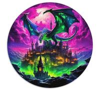 Château du rêvePuzzles en Bois 1000 Pièce pour Adultes Rond Dragon du malCadeau De Jouets À Défi Créatif1000pcs (67.5x67.5cm)
