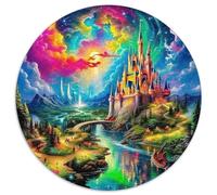 Château du rêvePuzzles en Bois 1000 Pièce pour Adultes Rond Monde de fantaisieDécorations Familiales À Défi Créatif Stimulant1000pcs (67.5x67.5cm)