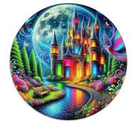 Château du rêvePuzzles en Bois 1000 Pièces pour Adultes Rond Monde de fantaisieDécorations Familiales À Défi Créatif Stimulant1000pcs (67.5x67.5cm)