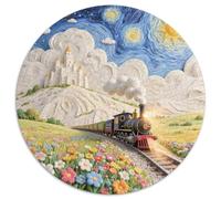 Château et Train Puzzle 1000 Pieces Unique Livres d'images Amusants pour Enfants Jeu Éduchatif Challenge Toy À De Qualité Supérieure Peinture Art pour Adultes Et Enfants À Partir De 12 Ans 1000pcs