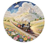 Château et Train Puzzles 1000 Pièces Unique Livres d'images Amusants pour Enfants Jeu Éduchatif Challenge Toy À De Qualité Supérieure Peinture Art pour Adultes Et Enfants À Partir De 14 Ans 1000pcs